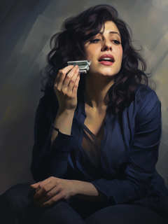 devil with a blue dress!