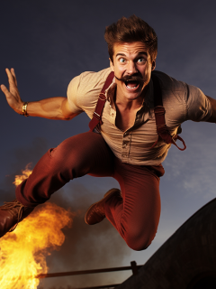 gravity defying stunts!